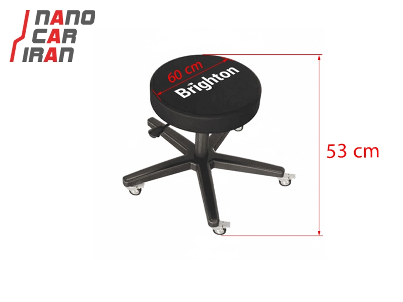 صندلی جک‌ دار چرخ‌ دار دیتیلینگ برایتون – بدون پشتی و بدون جعبه ، رنگ مشکی